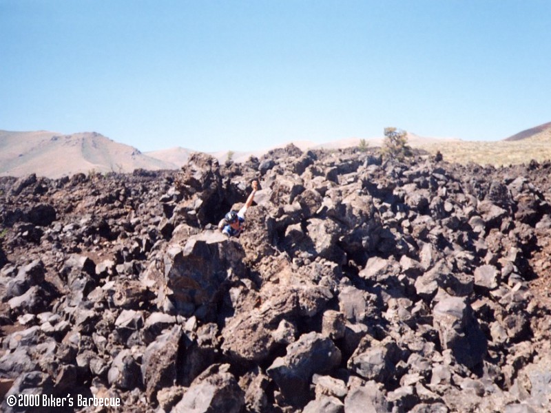 Biker on the Rocks - This picture refers to "Biker's Barbecue", page 150.